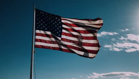 Waving American Flag Symbolizes Patriotism and Freedom Generated by AI ...