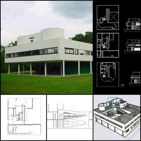 【Famous Architecture Project】Villa Savoye-CAD Drawings,Sketchup 3D mod