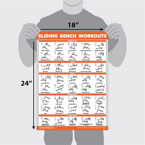 Buy QuickFit Sliding Bench Workout Poster - Compatible with Total Gym, Weider Ultimate Body ...