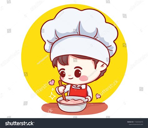 El chef de Cute Bakery niño: vector de stock (libre de regalías ...
