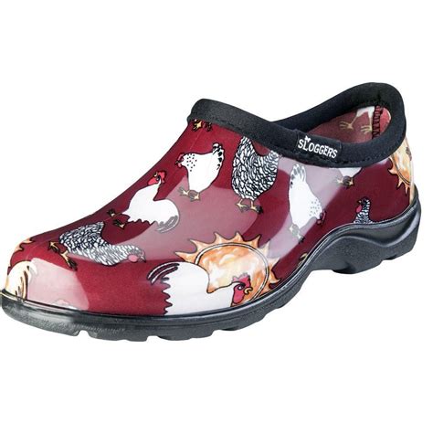 Sloggers Women's Size 9 Chicken Print Barn Red Waterproof Garden Shoe ...