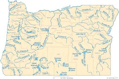 map of Oregon rivers | Oregon lakes, Oregon map, Explore oregon