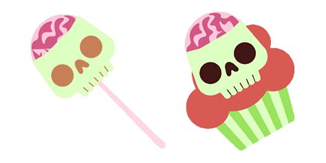 Halloween Skull Stick & Cake Animated Cursor - Sweezy Cursors