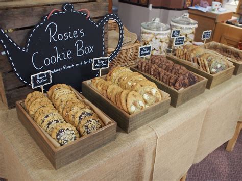 Rosie's Cookie Box Market Stall http://www.rosiescookiebox.com/ | Cake stall, Cookie display ...