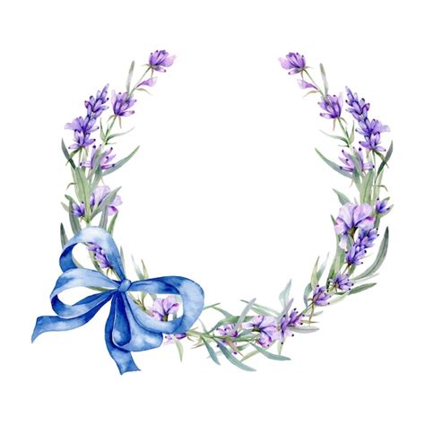 Premium Vector | Watercolor lavender wreath