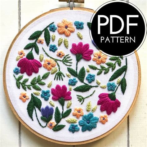 20+ Flower Embroidery Patterns - Cutesy Crafts