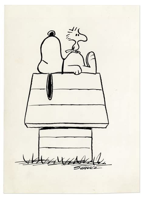 Sell / Auction a Charles Schulz Snoopy Sketch Signed at Nate D. Sanders