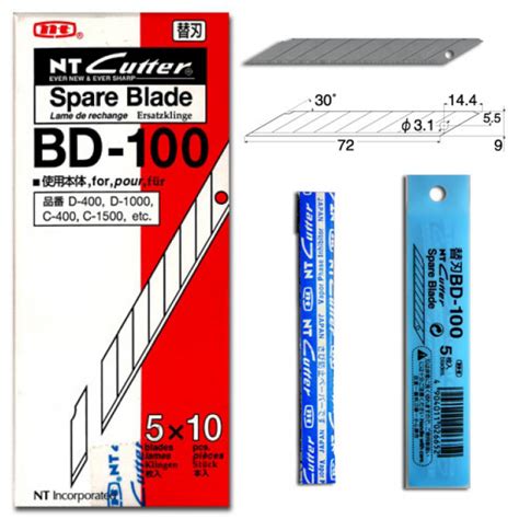 NT Cutter Spare Blade - BD-100 (1box=50pcs) | 121signs