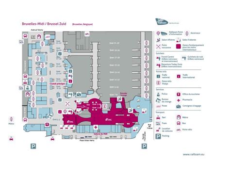 Gare du midi Brussels station map - Map of brussel gare du midi (Belgium)