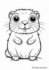 Cute Gopher Coloring Page » Free Download Artus Art sketch template