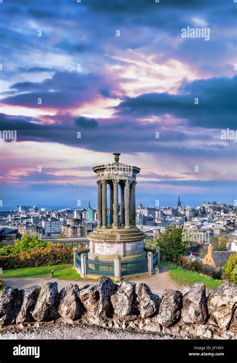 Edinburgh panorama with Calton Hill in Scotland Stock Photo - Alamy