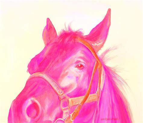 The Pink Horse Painting by Sara Srubar