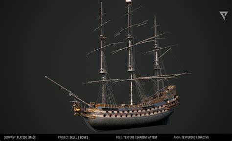 ArtStation - Skull & Bones - Pirate Heavy ship, texturing and shading ...