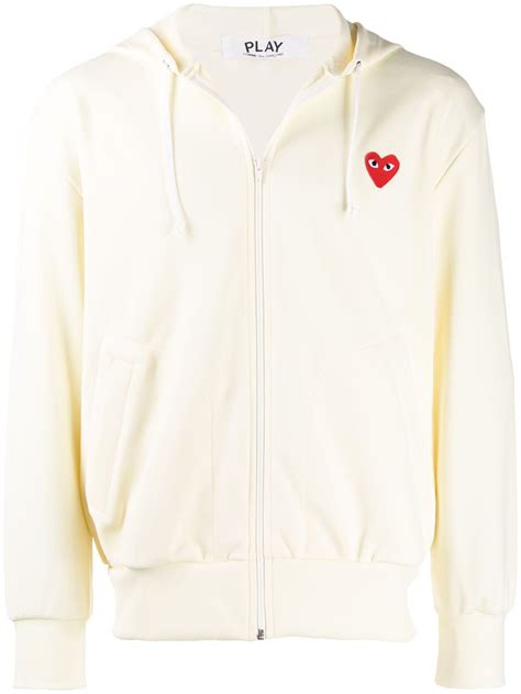 Comme Des Garçons Play Heart Logo Zipped Hoodie - Farfetch