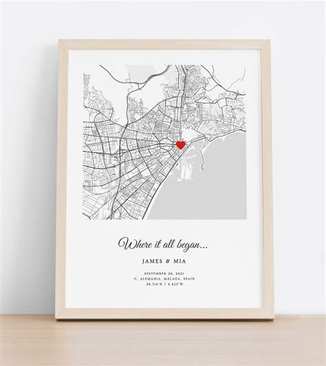 Personalized where we met map - Revellia