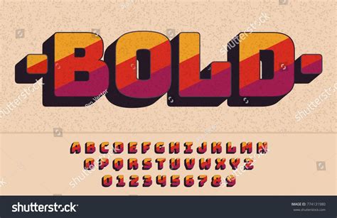 Retro Font 90's, 80's. typography design, Simple Bold Style. Vector abc alphabet | Retro font ...