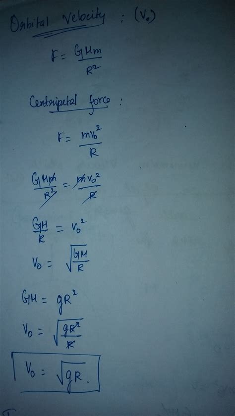 What Is Orbital Velocity Obtain Formula For Of The Earth Satellite In ...