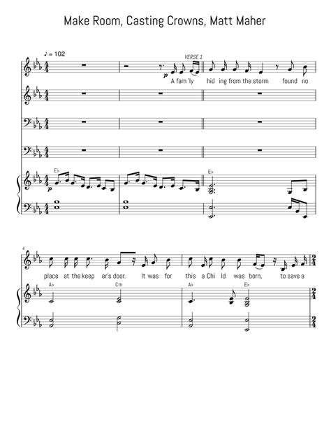 Make Room, Casting Crowns, Matt Maher Sheet music for Soprano, Alto ...