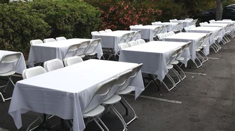 6 ft Tables & White Chairs for Rent | Rent tables and chairs, Party ...