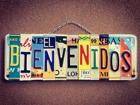 Welcome Sign, Bienvenidos, Home Decor, License Plate Sign, License ...