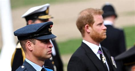 Prince Harry & Prince William Walk Side By Side At Queen's Funeral