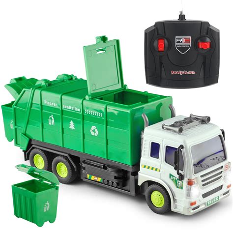 Remote Control Garbage Truck Toys for Boys 3-6 Year RC Car Waste Management Garbage Truck Toy ...