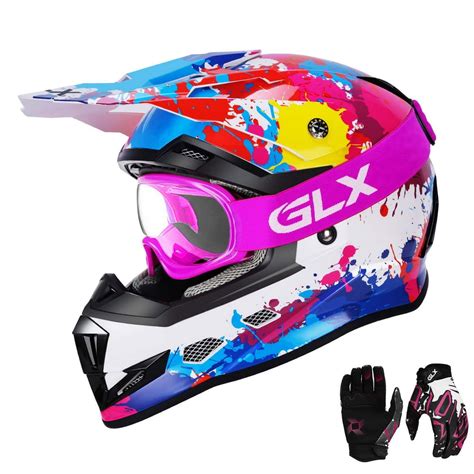 GLX GX623 DOT Kids Youth ATV Off-Road Dirt Bike Motocross Helmet Gear Combo Gloves Goggles for ...