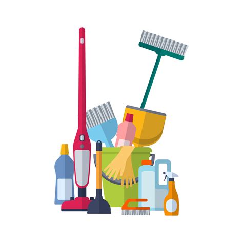 Cleaning service concept. Poster template for house cleaning services with cleaning tools ...