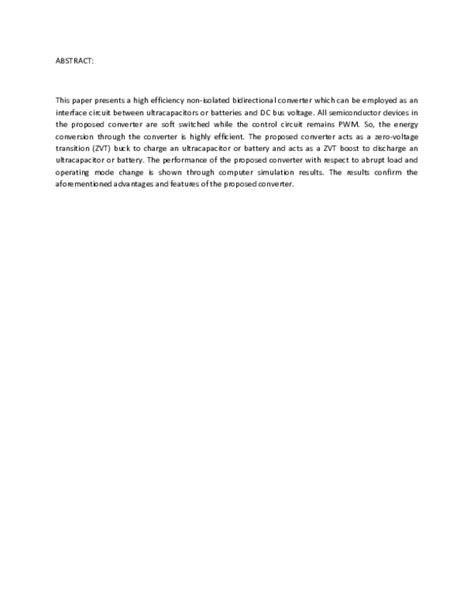 (PDF) Analysis and design of a high efficiency bidirectional DC–DC converter for battery and ...