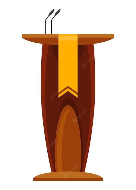 Premium Vector | Tribune Stand or debate podium with microphone for ...