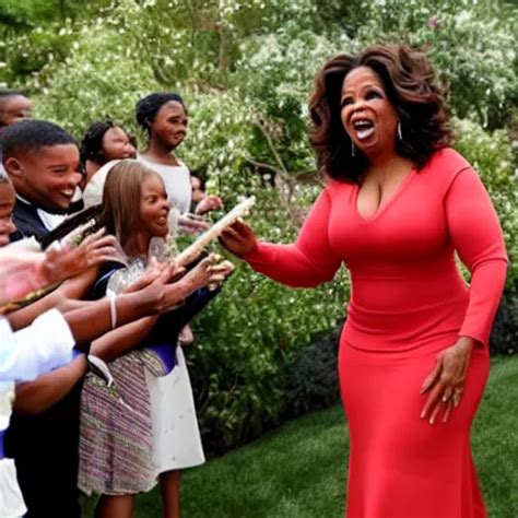 Oprah Winfrey releasing bees to her audience laughing | Stable Diffusion