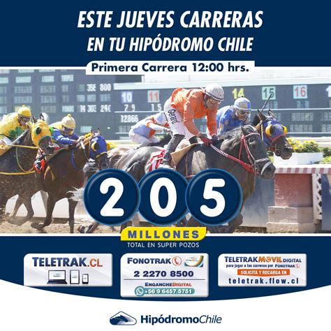 Hipódromo Chile on Twitter: "Este jueves 12:00 hrs PRIMERA CARRERA / 205 Millones en Pozos ...