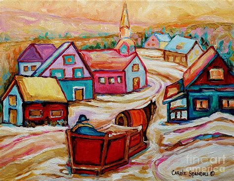 Mont St.hilaire Going Towards The Village Quebec Winter Landscape Paintings Carole Spandau ...