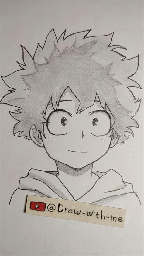 How to draw Izuku Midoriya with pencil - anime drawing easy | Anime drawings, Easy drawings ...