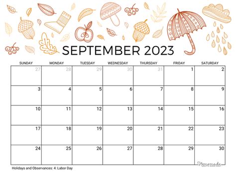 September 2023 & 2024 Calendar | Free Printable with Holidays