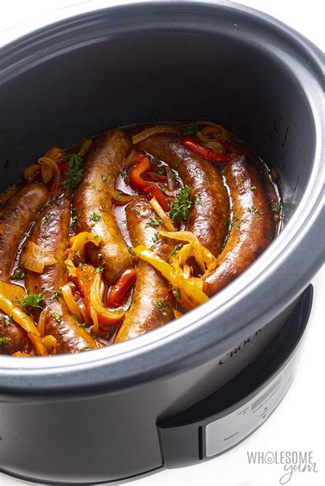 Crock Pot Sausage And Peppers Recipe | Wholesome Yum