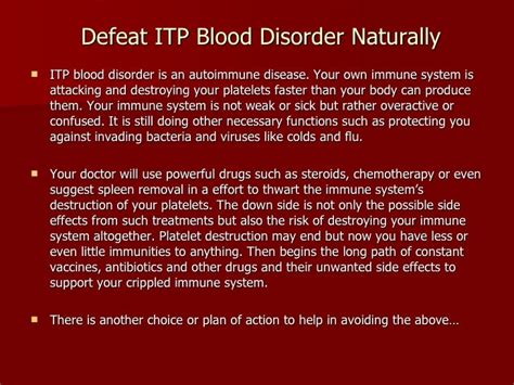 Defeat ITP Blood Disorder Naturally