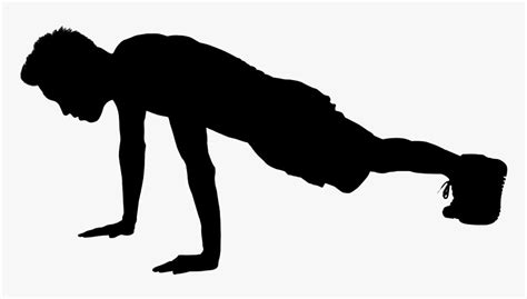 Fitness Silhouette Png Transparent Image - Push Up Silhouette Png, Png ...