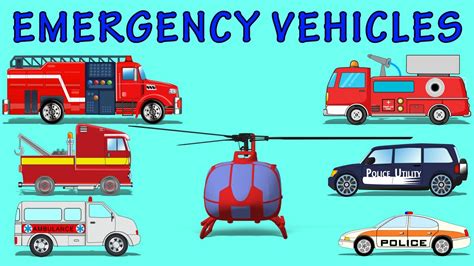 Emergency Vehicles | kids Videos | Learn Vehicles name - YouTube