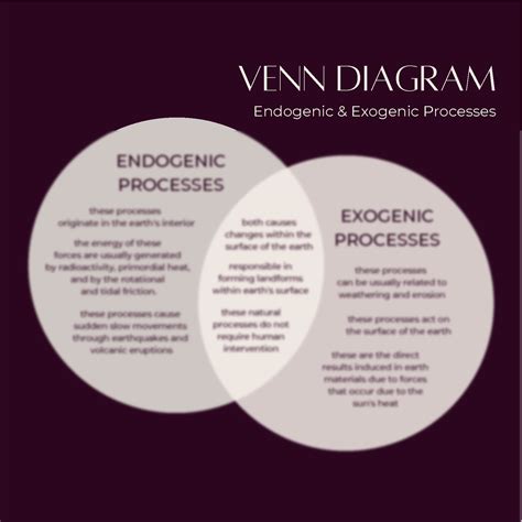 SOLUTION: Venn diagram endogenic and exogenic processes - Studypool