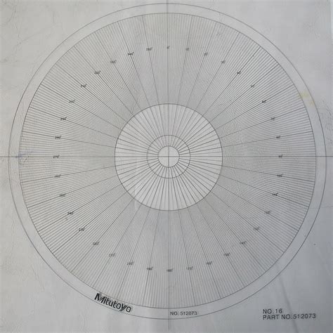 Optical Comparator Chart For Profile Projector Overlay Chart Mitutoyo ...