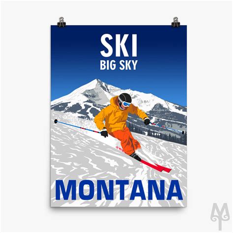 Ski Big Sky Montana, unframed poster – Montana Treasures