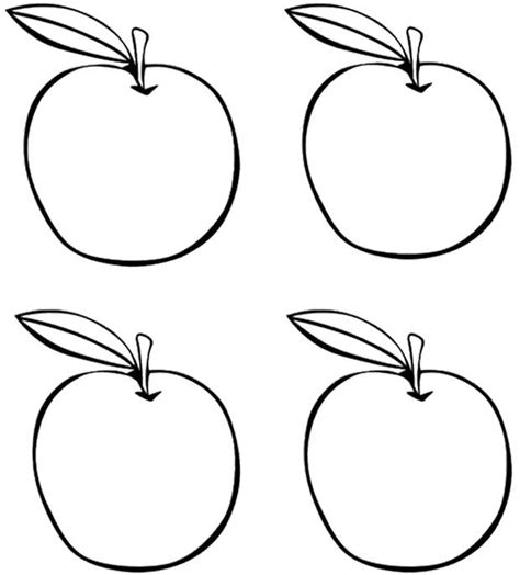 Four Apples Coloring Page | Kids Coloring Pages | Pinterest | Apples ...