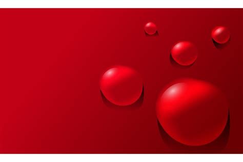 Realistic water drop background in red color