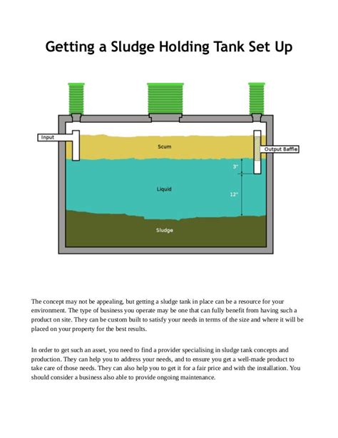 Getting a sludge holding tank set up