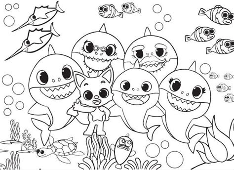 Baby Shark Pdf Printable Coloring Page - Etsy Finland