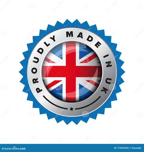 Proudly Made in UK Flag Button Badge Stock Vector - Illustration of british, vector: 173452956