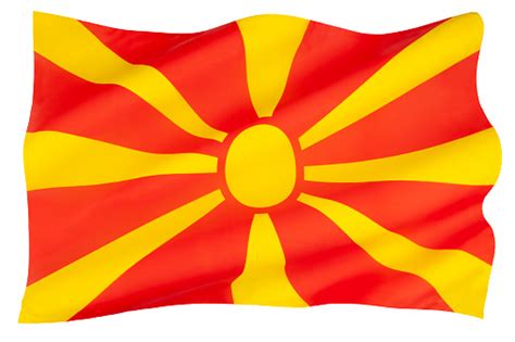 Flag Of North Macedonia Stock Photo - Download Image Now - Color Image, Cut Out, Europe - iStock