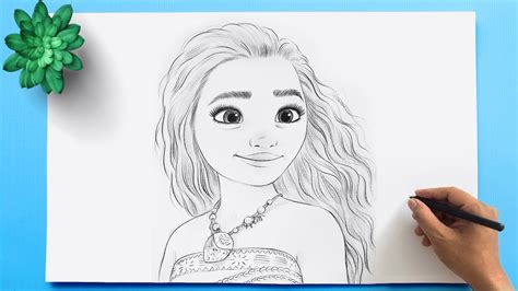 MOANA DRAWING | How to Draw Disney Princess Moana