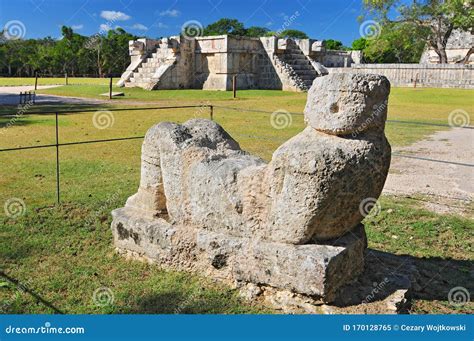 Chac Mool On Tlaloc Temple Platform. God Of Rain. Fragment Of Greater ...